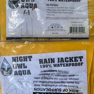 X-large night  Owl Aqua Rain set Jacket,and bib Trouser waterproof